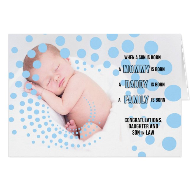 Cartão Filha e Filho em Direito Parabéns de Menino (Frente Horizontal)