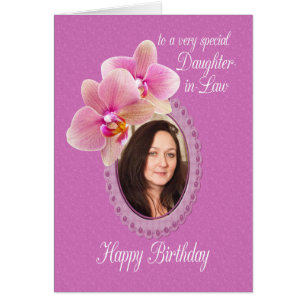 Cartão Filha em Direito Aniversário Especial Deseja Orquí