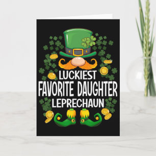 Cartão Filha Favorita Mais Sortuda Leprechaun St Patricks