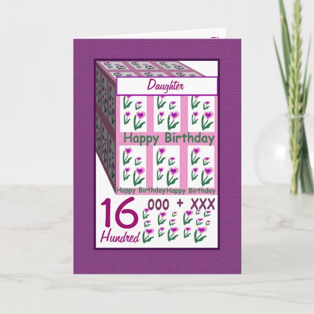Cartão FILHA - Feliz 16º aniversário (Frente)