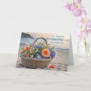 Cartão Filha Feliz Dia das Mães com Cesta de Flores 
