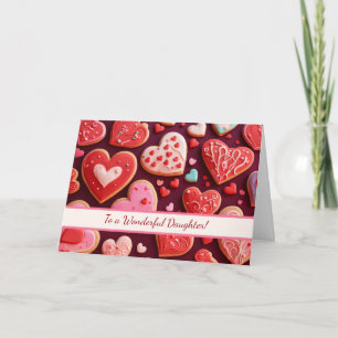 Cartão Filha Feliz Dia dos Namorados com Biscoitos Cobert