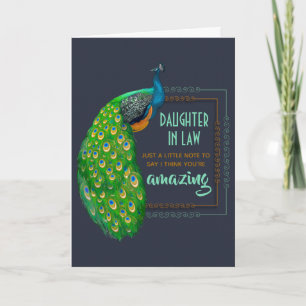Cartão Filha Incrível Na Placa De Dia de as mães Pavão De