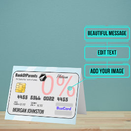 Cartão Filha ou Filho Falso Crédito Aniversário