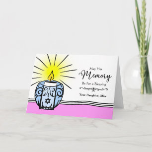 Cartão Filha Personalizada Yahrzeit Aniversário da Morte