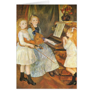 Cartão Filhas de Catulle Mendes por Pierre Renoir