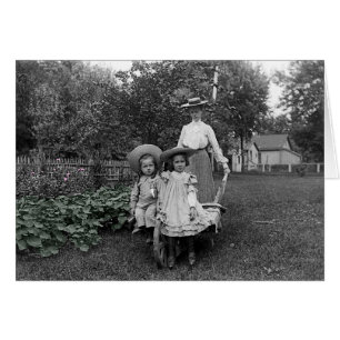 Cartão Filhas-Mãe, Jardim de Jardinagem Heirloom 1890