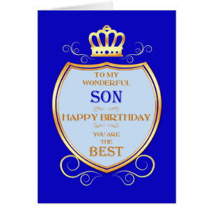 Cartão Filho Aniversário com Escudo