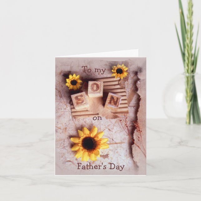 Cartão Filho ao meu, sobre, dia dos pais (Frente)