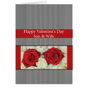 Cartão Filho e filha de Rosas de Feliz dia de os namorado