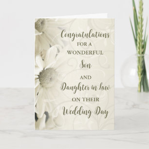 Cartão Filho e filha em Parabéns do Dia do Casamento de L
