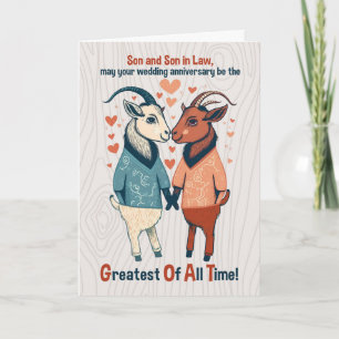 Cartão Filho e Marido Goats Gay Casamento Aniversário
