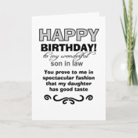 Filho em lei prova o bom gosto da filha no anivers