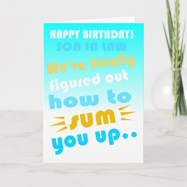 Cartão Filho engraçado, feliz desejo de aniversário (Frente)