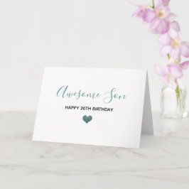 Cartão filho maravilhoso feliz cinza azul de aniversário