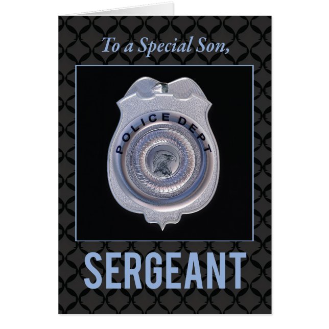 Cartão Filho, promoção ao Sargento do Departamento de Pol (Frente)