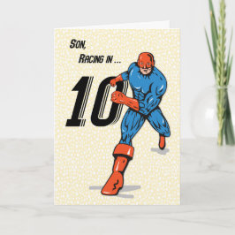 Cartão Filho Super-Herói de 10 Anos de Idade