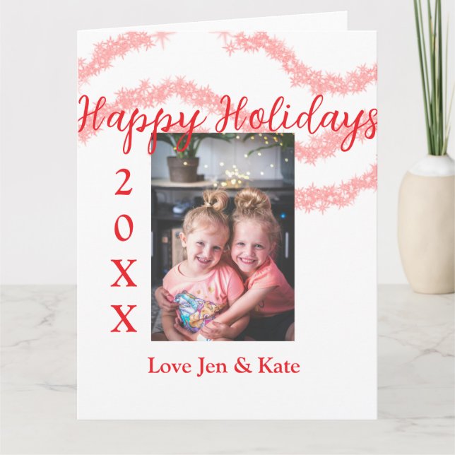 Cartão Filhos da família das crianças reluzentes vermelho (Frente)