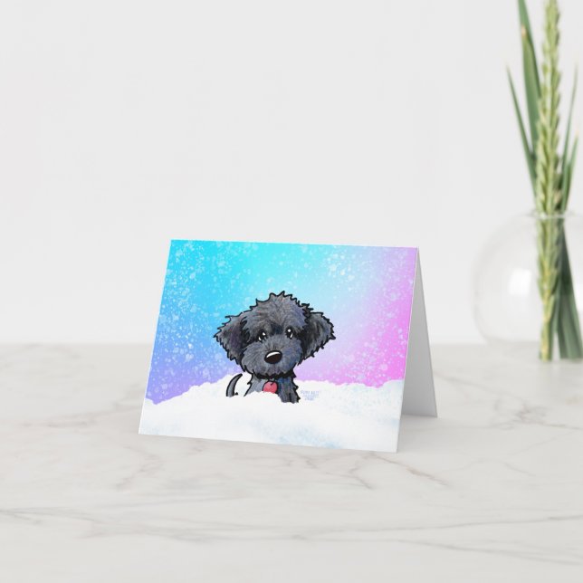 Cartão Filhote Black Doodle  (Frente)