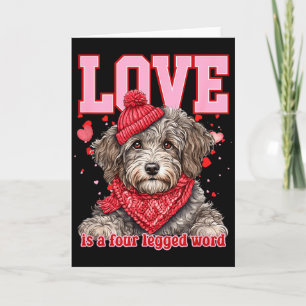 Cartão Filhote de Aussidoodle Poodle Misturado de Valenti