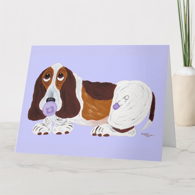 Cartão Filhote de Basset Hound  (Frente)