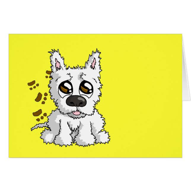 Cartão Filhote de cachorro desarrumado (Frente Horizontal)