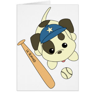 Cartão Filhote de cachorro do basebol