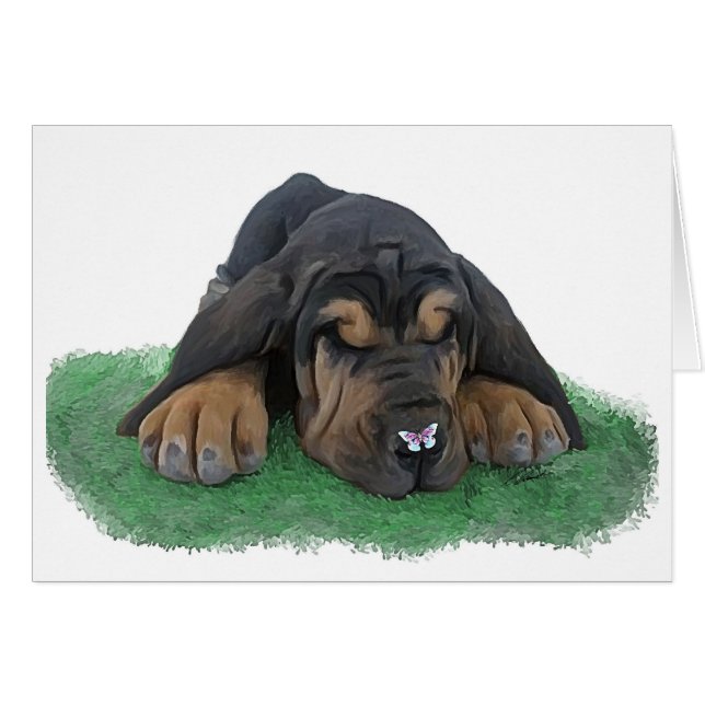 Cartão filhote de cachorro do bloodhound (Frente Horizontal)