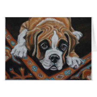 Cartão Filhote de cachorro do pugilista