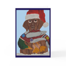 Filhote de Labrador Chocolate com Chapéu de Papai