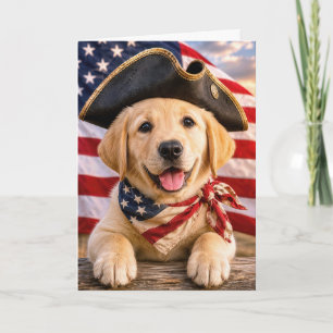 Cartão Filhote de Labrador Retriever Vestindo um Chapéu T