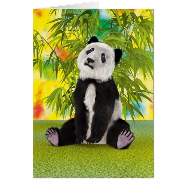 Cartão Filhote de Urso Panda (Frente)