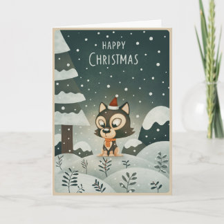 Cartão Filhote Husky de Natal