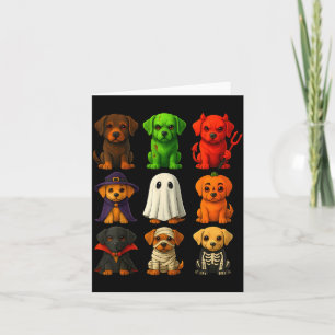 Cartão Filhotes de Labrador de Halloween do Black Lab Fan