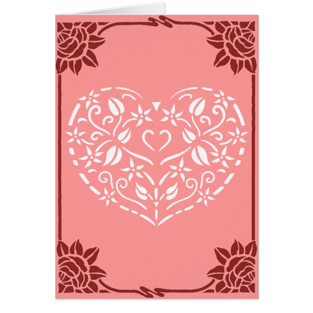 Cartão Filigree Heart (Frente)