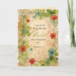 Cartão Filipenses 4:13 Posso Todas as Coisas Botânica Vin