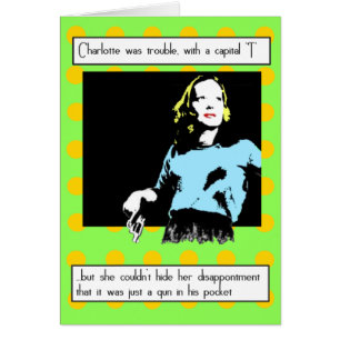 Cartão Filme Noir: Menina com arma (pop art)