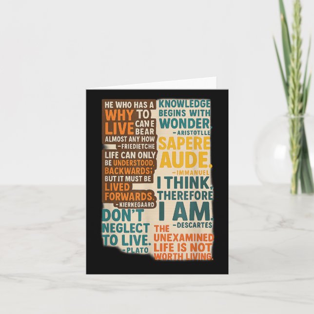 Cartão Filosofia cita Poster - Sabedoria Eterno de Gr (Frente)
