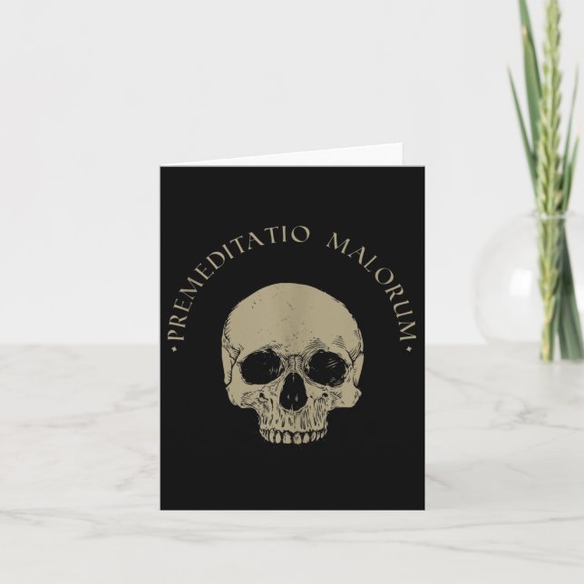 Cartão Filosofia Estática Premeditação Malorum Skull Stoi (Frente)