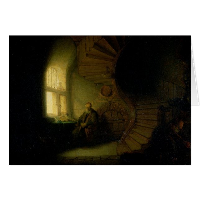 Cartão Filósofo na meditação, 1632 (Frente Horizontal)