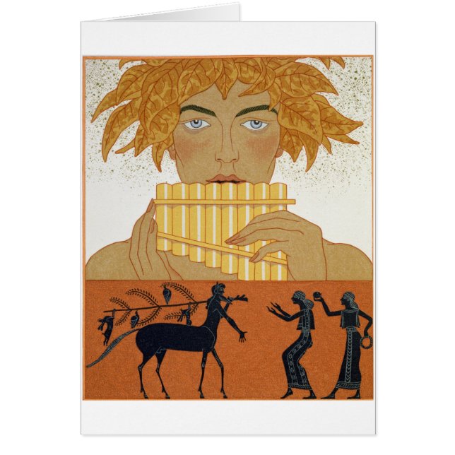 Cartão Filtre o gaiteiro, ilustração de "Les Mythes" por (Frente)