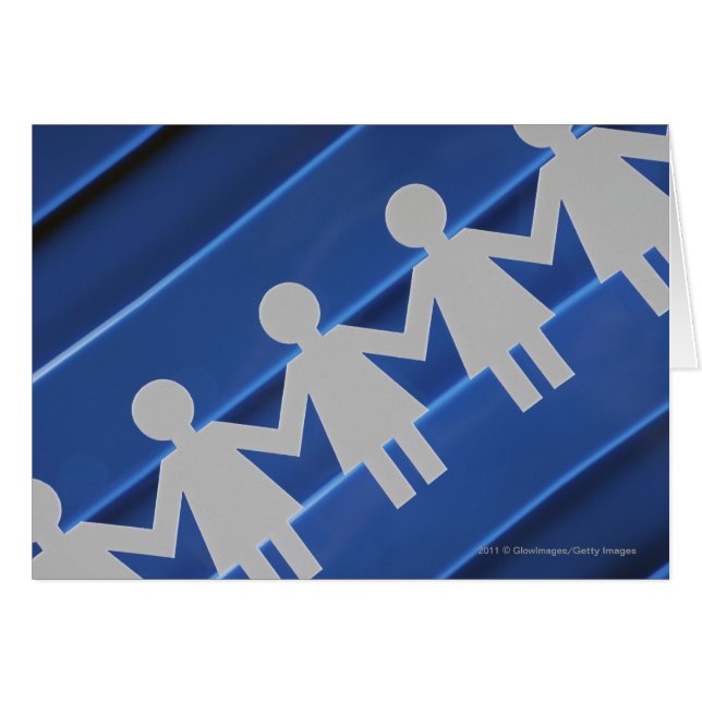 Cartão Fim-acima das bonecas chain de papel (Frente Horizontal)