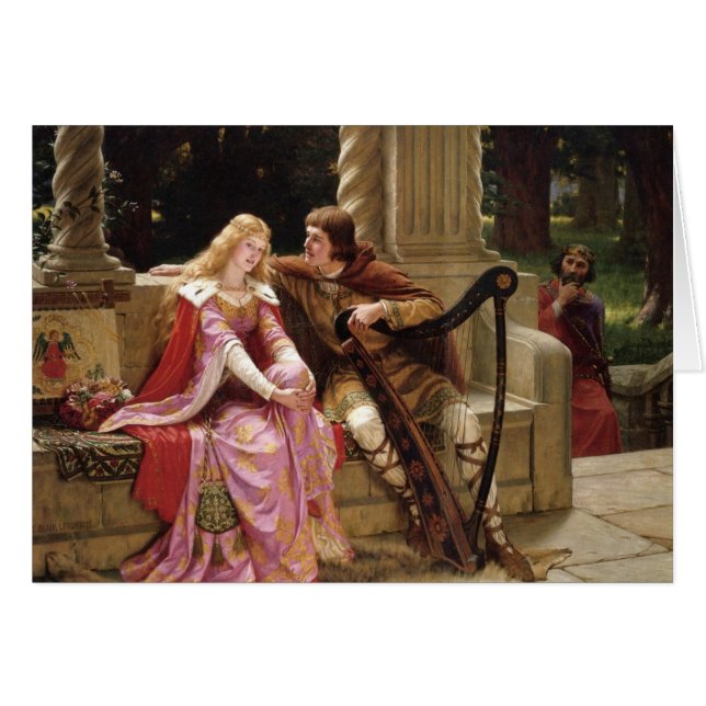 Cartão Fim da Canção Flirt Edmund Blair Leighton (Frente Horizontal)