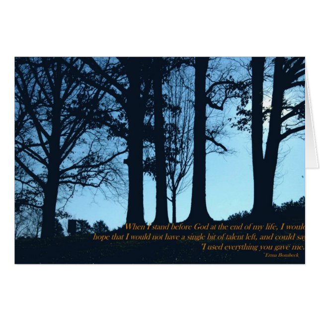 Cartão Fim de nossa vida (Frente Horizontal)