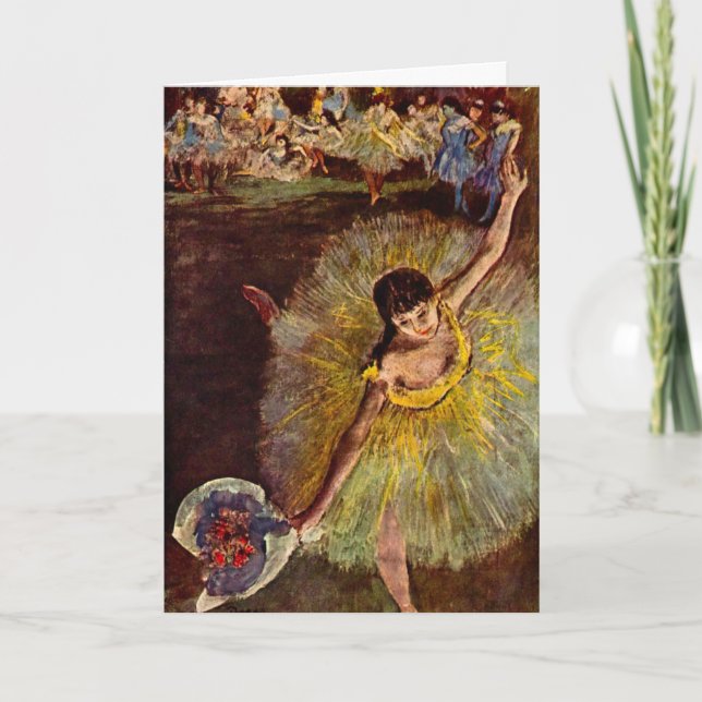 Cartão Fim de uma Arabesque de Edgar Degas, Ballet Antigo (Frente)