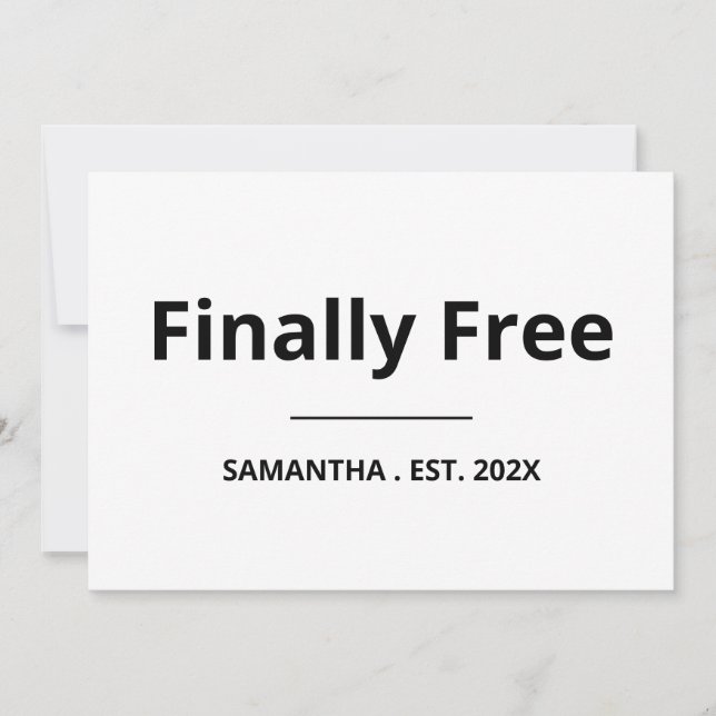 Cartão Finally Free Funny Retirement (Frente)