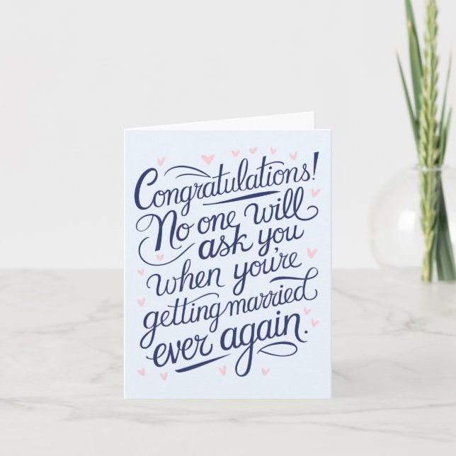 Cartão Finalmente Casando Casais Engraçados Casamento (Frente)
