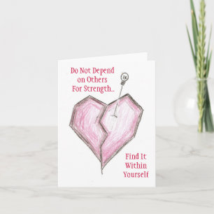 Cartão Find strength Within Notecard Card Broken Heart