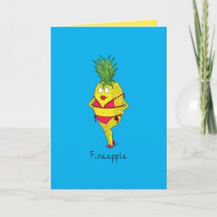 Cartão Fineapple - Funny Pineapple Bikini Greeting Card