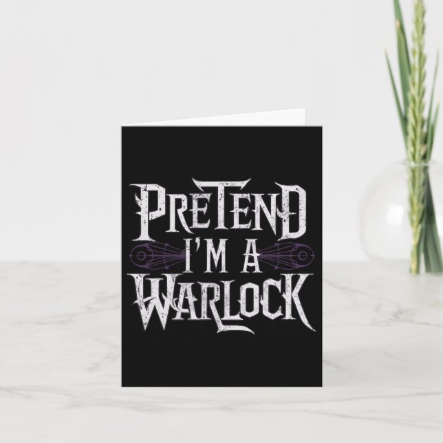 Cartão Fingir que sou um Warlock (Frente)